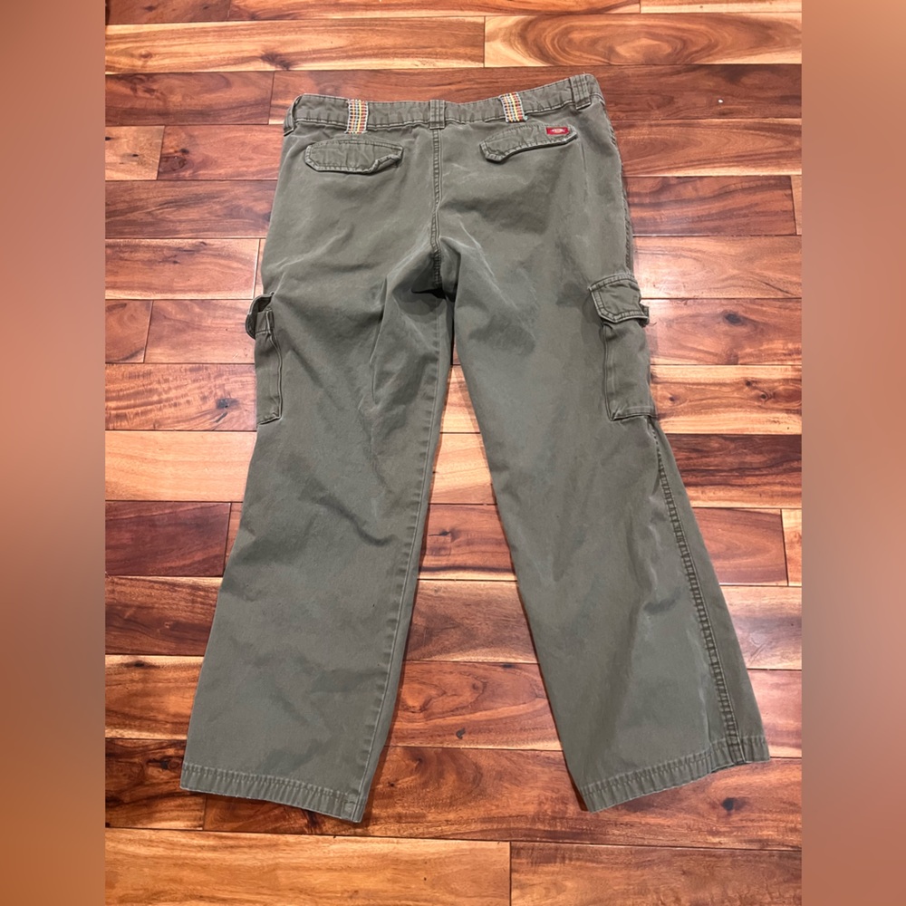 Dickies Women’s Crop Green Olive Cargo Pants 10 M L - Picture 5 of 6